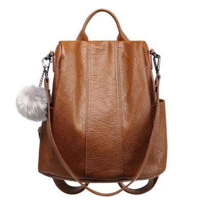 China Vintage Design Fashion School Bag Waterproof Faux Leather Custom Women's Backpacks For Girls for sale