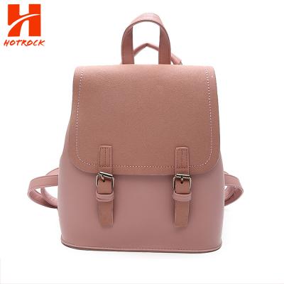 China Fashion Waterproof Wholesale New Style PU Pure Color Women Backpacks for sale