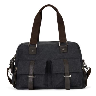 China Eco-Friendly Custom Designer Retro Vintage Canvas Men Messenger Bag Black for sale