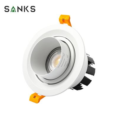 China Can Adjust Focal Length And Height Adjustable Aluminum Dimmable Light Focus Of Indoor Recessed Mounted COB 12W 15W 20W LED Spotlight for sale