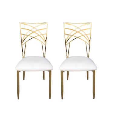 China Hot Sale Modern High Quality Modern Iron Chrome Metal Simple Dining Fancy Chairs For Event for sale