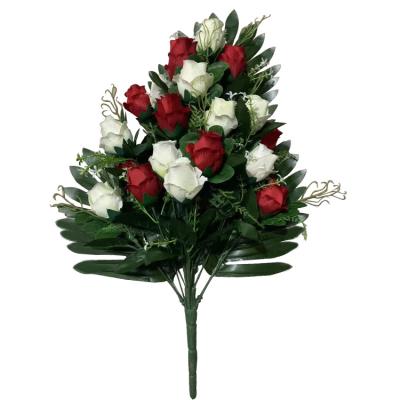 China Top 20 Eco - Friendly Artificial Flower Silk Flowers Rose Decoration Artificial Rose Bouquet for sale