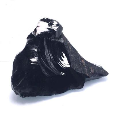 China China Rough Black Obsidian Crystal Quartz Rough Gemstone Crystal Tumbled Stone Wholesale for sale