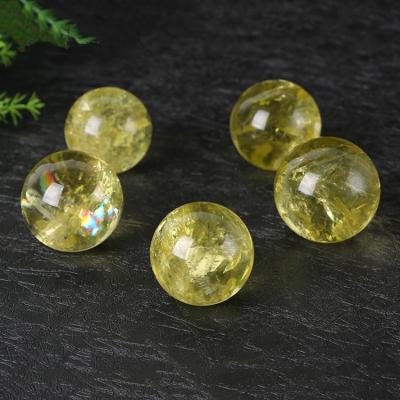 China China Quartz Crystal Balls Sphere Yellow Crystal Ball Natural Citrine Crystal for sale