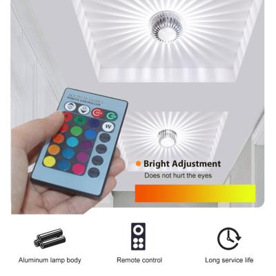 China European Modern Decorative Remote Control Bedside Hotel LED Ceiling Home 5w Indoor RGB Indoor Wall Lamp for sale