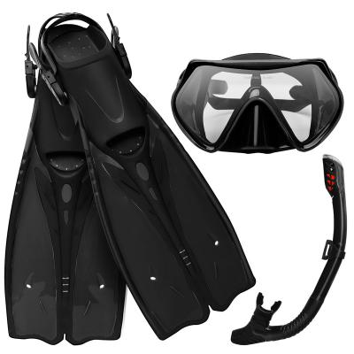 China With Adjustable Straps Wholesale Adults Scuba Dive Gears Diving Mask And Snorkel Fins Set Dry Top Snorkel Set To Adjust Diving Fins for sale