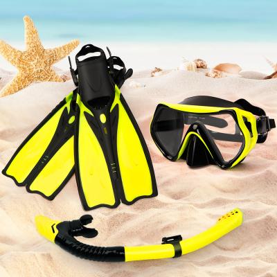 China With Adjustable Straps Popular Adult Silicone PP+TPR Diving Snorkeling Gear Set Kids Swimming Goggles Adjust Fins Snorkeling Full Mask Snorkeling Set for sale