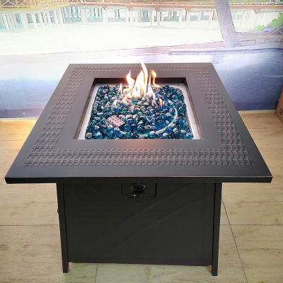 China New Design Outdoor Garden Heater Good Quality Smokeless Square Table Gas Fire Pit for sale