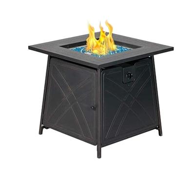 China Professional Garden Heater Mines Factory Outdoor Metal Square Table Propane Fire Pit for sale