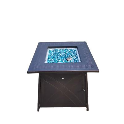 China Garden Heater Outdoor Steel Patio Metal Garden Square Propane Fire Table Smokeless Pit for sale