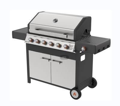 China Easily Assembled Stainless Steel Gas Grill Everteam Produced 6 Burner BBQ Gas BBQ Grill For Outdoor Cooking for sale