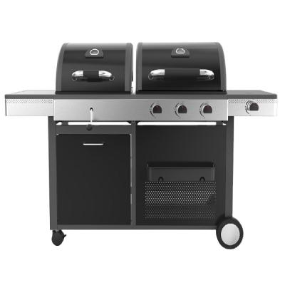 China Easily Assembled CHINA FUEL HOT BARBECUE GUANGDONG DOUBLE WITH SIDE GAS & CHARCOAL BURNER GRILL for sale