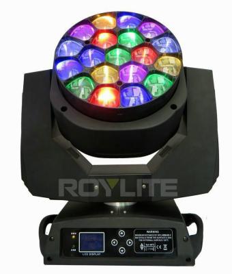 China 19 X 15w Osram Bee Eye Moving Head Led Lights 4° - 60° Lens Rotate for sale