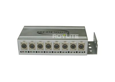 China 8 Way 5 Pin DMX Splitters For Show Lighting with LED indicators 28 x 15 x 7 cm for sale