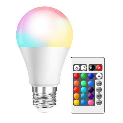 China Residential Wireless Smart RGB LED Bulb With Remote Control , A60 7W Dimmable E27 LED Bulb for sale