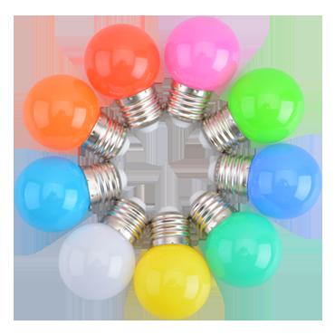 China Decorative colorful led bulb lights item type led e27 b22 base 1w 3000-6500k holiday lighting 220v Zhongshan nabai lighting for sale