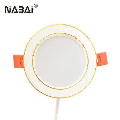 China Modern Three-color Light Recessed 3Inch 7W LED Downlight for sale