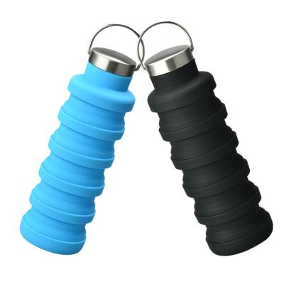 China Outdoor Viable High Quality Wholesale Silicone Drinking Collapsible Water Bottle for sale