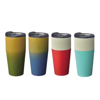 China Disposable Powder Coating Leak Proof Coffee Double Wall Steel Tumbler Office Vacuum Cup for sale