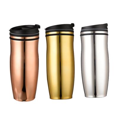 China Latest Design Disposable Laser Engraved Double Walled Vacuum Insulated Travel Mug With Lid for sale