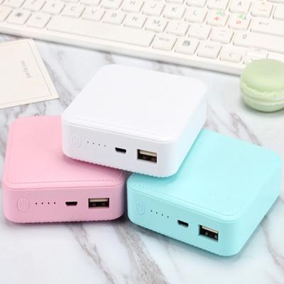 China Wholesale Mini Macaron 3 Section Travel Bag Leather Rubik's Box Cube Power Bank Gift Large Capacity Fast Filling Square for sale