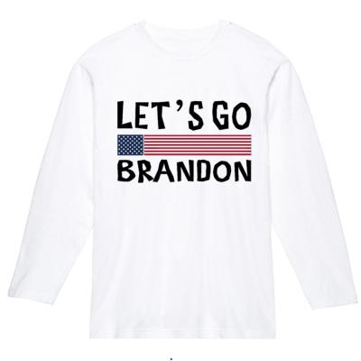 China Anti Pilling Unisex Cotton T Shirts Wholesale Let Us Go Brandon Long Sleeves Shirts Over Size T Shirt for sale