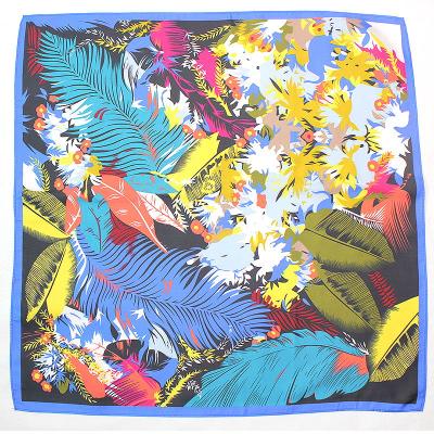 China 2021 Novel Women Digitally Printed 100%Polyester Square Vintage Scarf For Gift for sale