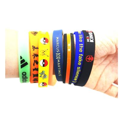 China Cheap Promotional Manufacturer Custom Gift Logo Printing Multi Color Silicone Wristband Funny Motivational Rubber Wristband for sale