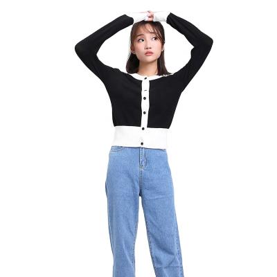 China Boat Fashion Cardigan Sweater Sweater Plain Anti-Shrink Long Sleeve Ready Knit 100% Squishy Cardigan For Ladies for sale