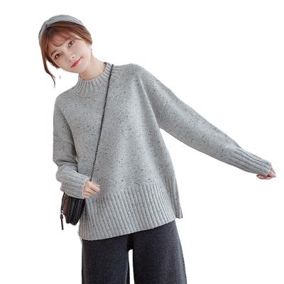 China 2020 Latest Design Women Fashion Anti-Shrink Winter Knitted Sweater Long Sleeve Fake Neck Ladies Knit Sweater for sale