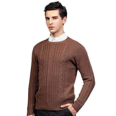 China QUICK DRY Winter Chunky Crew Neck Cable Knit Mens Sweater for sale