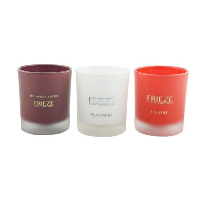 China Home decoration factory supply customize color and size frosted custom logo 200ml luxury empty candle jar for sale