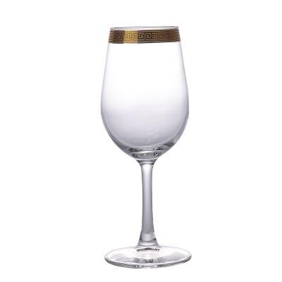 China Big belly design backed from the line luxury red wine glasses with gold rim red wine glass goblets with real gold decal for sale