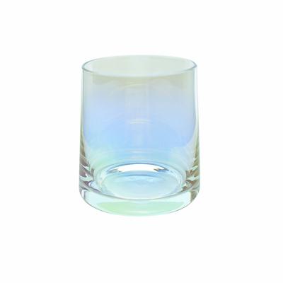 China Western manufacturer supply color plated stemless drinkware 9oz custom colored wine glass for sale