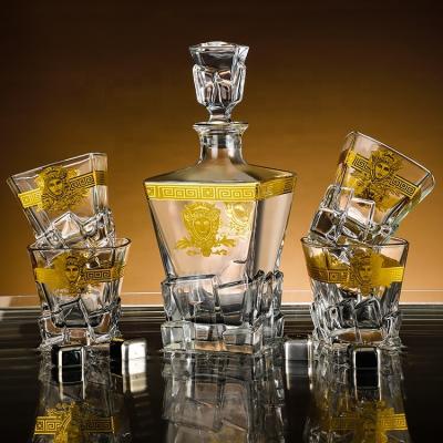 China Customized Viable Wine Cups And Bottle Sets Luxury Design Drinking Glass 280ml For Whiskey Glass for sale