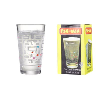 China 16oz Cold Color Changing Glass Cold Color Changing Custom Pint Glass Measuring Cup for sale