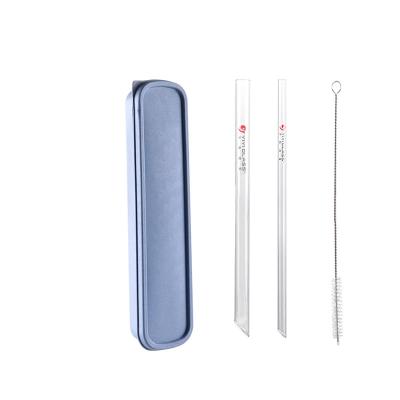 China 2021 popular viable new product borosilicate glass straw and glass drinking straw set with custom logo for sale