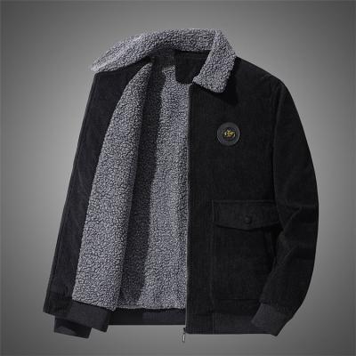 China Newest Design Men's Winter Corduroy Coat Breathable Lapel Casual Jacket Men's Loose Fleece And Heavy Coat for sale