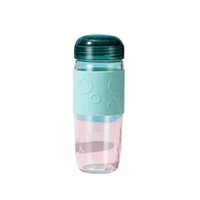 China Drinking Water Bottles 400ml Pink Glass Material Double Wall Eco - Friendly Custom Logo Sustainable for sale