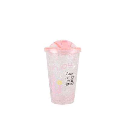 China With Handle 450ML Cactus Cup Cool Straw Juice Drink Cup Ice Slide Korean Summer Ice Cream Cup for sale