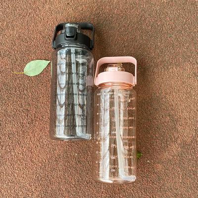 China New Outdoor Sports Water Bottle 2L Plastic Cup Sustainable Plastic Large Capacity Portable Sports Water Cup for sale