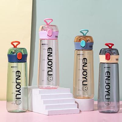 China Wholesale 500ml Viable Portable Transparent Plastic Bottle Letter Printing Plastic Water Cup Wholesale Plastic Water Cup for sale