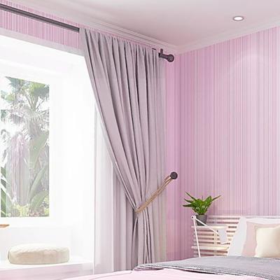 China Modern 3D Strip Wallpaper Nonwoven Rolls Color Beautiful Modern Simple Pink Home Decor Design Wall Sticker for sale