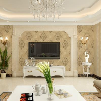 China Modern European style Damask 3D three-dimensional deeply embossed 3d non-woven cut out wallpaper decoration for sale