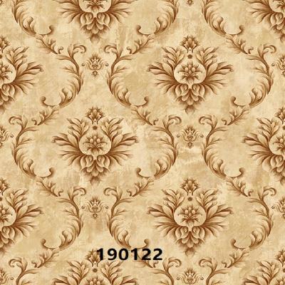 China Modern Home Decoration Embossed Pattern Backed High Quality Non Woven PVC Flower Wallpaper Rolls 3d Vinyl for sale