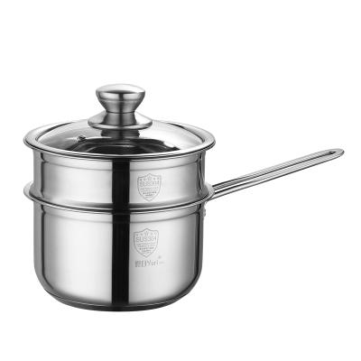 China Sustainable Fine Stainless Steel Milk Pan With Food Steamer for sale