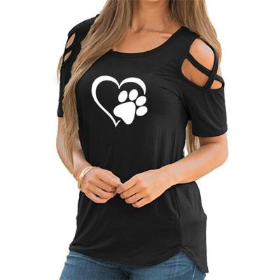 China 2022 5XL Breathable Harajuku Mooie Hart Tshirt Vrouwen Causal Katoen Beerpoot T-Shirt Tee Vrouw Off The Shoulder Top Kleding Drop Shipping for sale