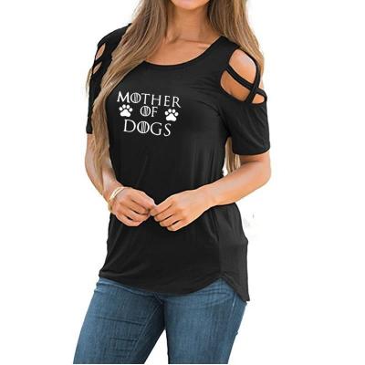 China 2022 T-shirts Women Fashion Dog Mom Breathable Funny Letters Print Shirts Women Plus Size Kawaii Silicone Tumblr Tops Women T-shirt for sale