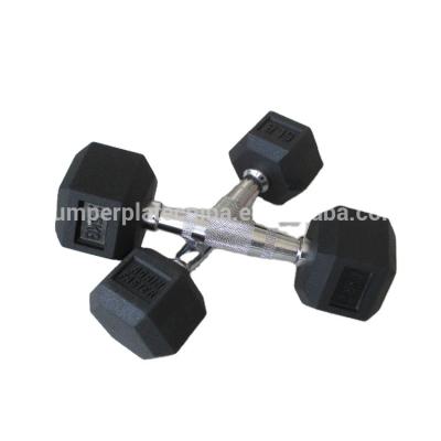 China Gym Rubber Covered Weight Fitness Dumbbell Set Training Dumbbell Hex Dumbbell Rubber Coated Dumbbell for sale