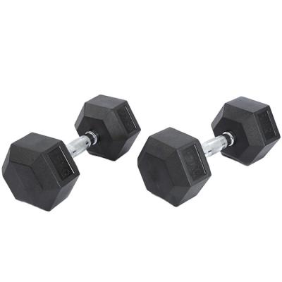 China Fitness Rubber Covered Weight Dumbbell Dumbbell Rubber Coated Dumbbell for sale